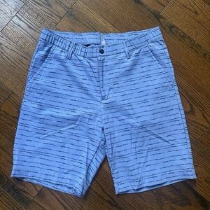 Adidas Golf Shorts Textured 9" Stretch Fabric Light Blue Mens HR7979